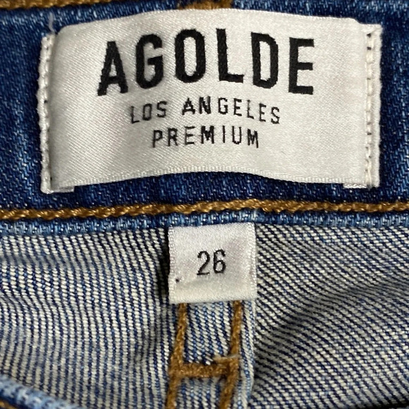 Agolde Sophie Distressed Ankle Length Medium Wash Jeans Size 26 - Picture 3 of 8